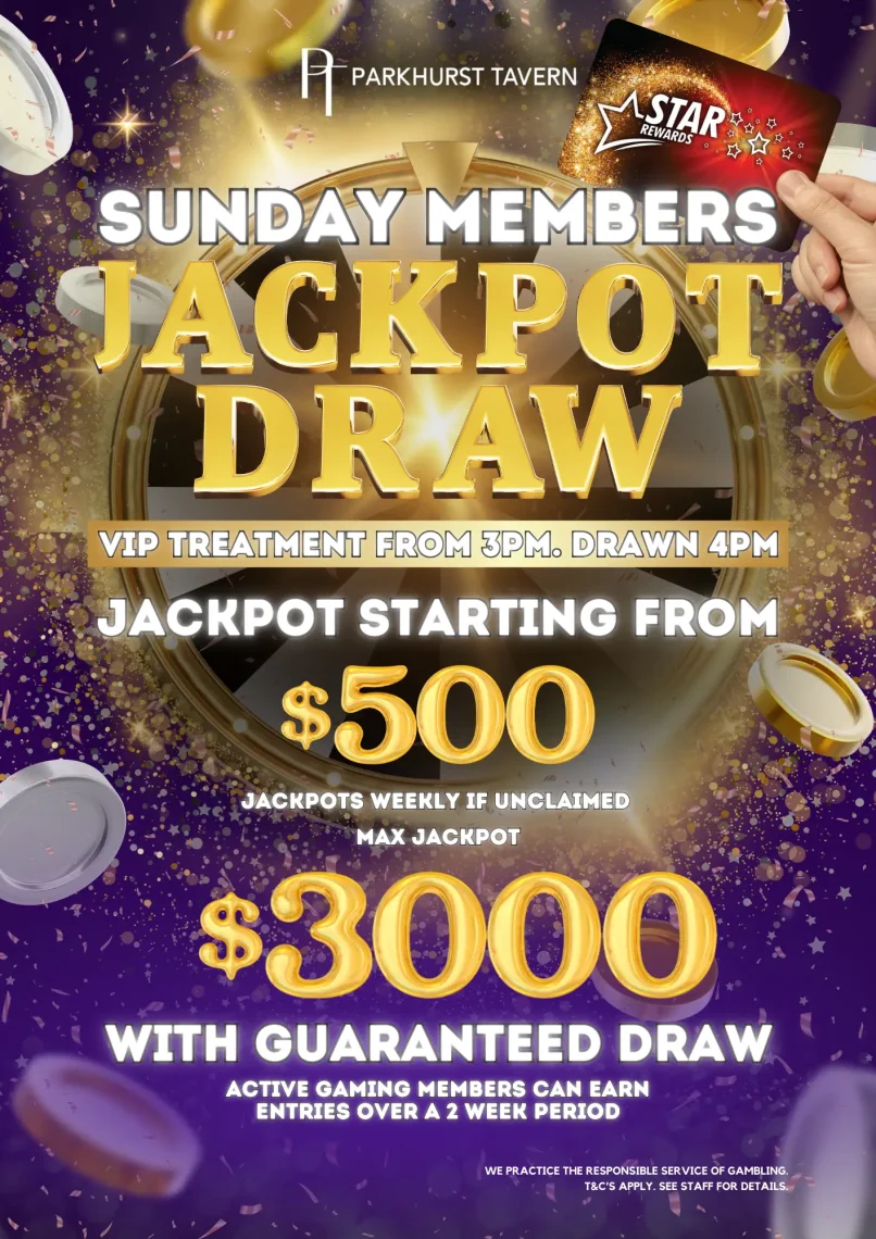 Join us Sunday for our Members Jackpot at your local pub